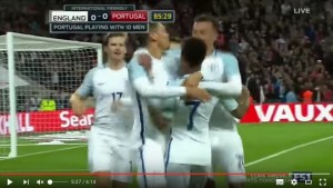 Video YouTube. Inghilterra-Portogallo 1-0: Smalling gol