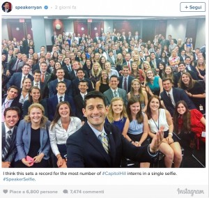 Usa, speaker repubblicano Paul Ryan nei guai per questo selfie FOTO