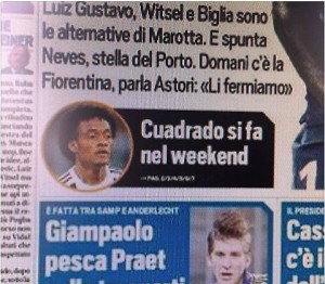 Juventus, l'ambiguo titolo di Tuttospot: "Cuadrado si fa nel weekend"