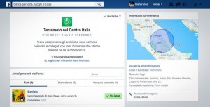 Terremoto Centro Italia: Facebook Safety Check. Il link