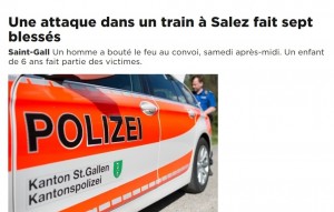 Svizzera, 27enne armato di coltello attacca sul treno, 7 feriti