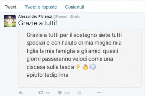 Florenzi, tweet dopo infortunio: "Passerà veloce come discesa sulla fascia"