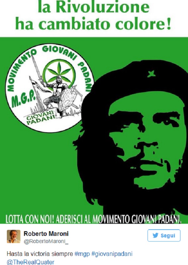 "Hasta la victoria siempre", Roberto Maroni ruba il motto a Che Guevara e Twitter lo insulta