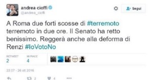 Terremoto, Andrea Cioffi (M5S): "Nonostante le scosse il Senato ha retto..."