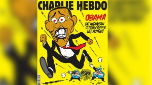 Charlie Hebdo, la copertina: Barack Obama in fuga dai poliziotti armati FOTO