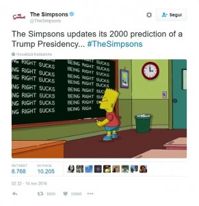 Donald Trump eletto, i Simpson dopo la profezia: "Avere ragione fa schifo" VIDEO