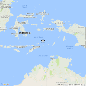 Terremoto Timor Est, magnitudo 6.7 in mare: no rischio tsunami