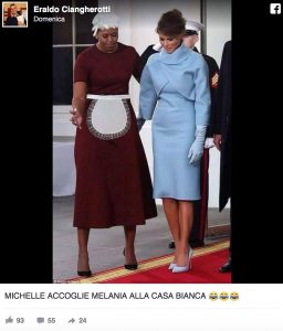 Michelle Obama "cameriera" di Melania Trump: Pd contro Forza Italia FOTO