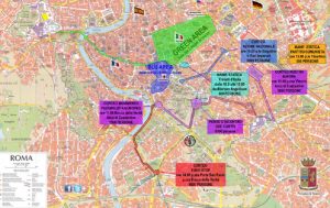 Cortei Roma 25 marzo, mappa: strade chiuse a auto e pedoni, bus fermi