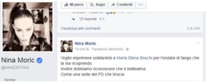 Nina Moric: "Maria Elena Boschi bellissima, come una sede del Pd che brucia"